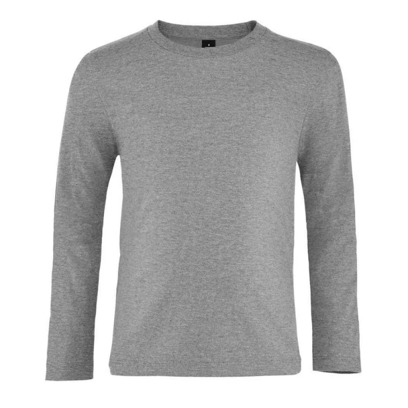 Image of SOL'S Imperial Long-Sleeved T-Shirt in Grey Size: 4 Years Grey Unisex 4 Years