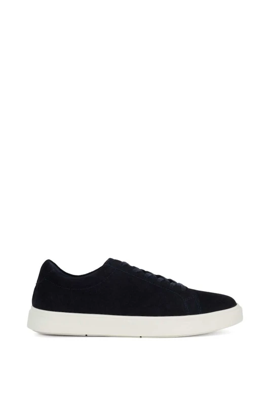 Image of Dune London Mens 'Tais' Suede Trainers in Navy Size: 9 Navy Male 9