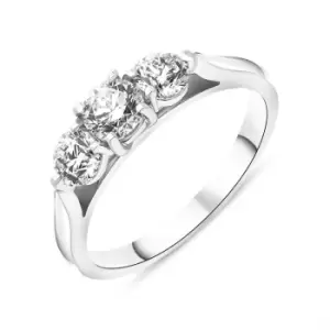 Image of Platinum 1.01ct Diamond Three Stone Ring