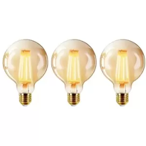 Image of G125 6W LED Ball Bulb Ornament E27, Warm White 2200K (Pack of 3)