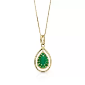 Image of JG Signature 9ct Gold Emerald Cut Out Teardrop Necklace