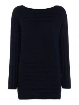 Image of Barbour Ribbed Boat Neck Daisyhill Jumper Blue