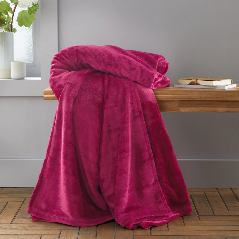 Image of Catherine Lansfield Raschel Velvet Throw HOT Pink 200X240 MM01509