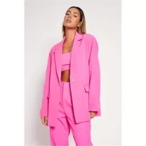 Image of I Saw It First Pink Woven Single Breasted Tailored Blazer - Pink