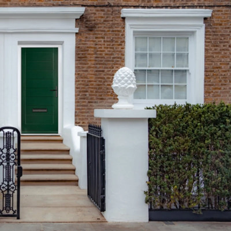 Image of Lacerta Composite Door Monza Solid Green 890mm X 2090mm Open In Left Hand No Glass 10 Year Guarantee - Free Delivery & Smart Lock