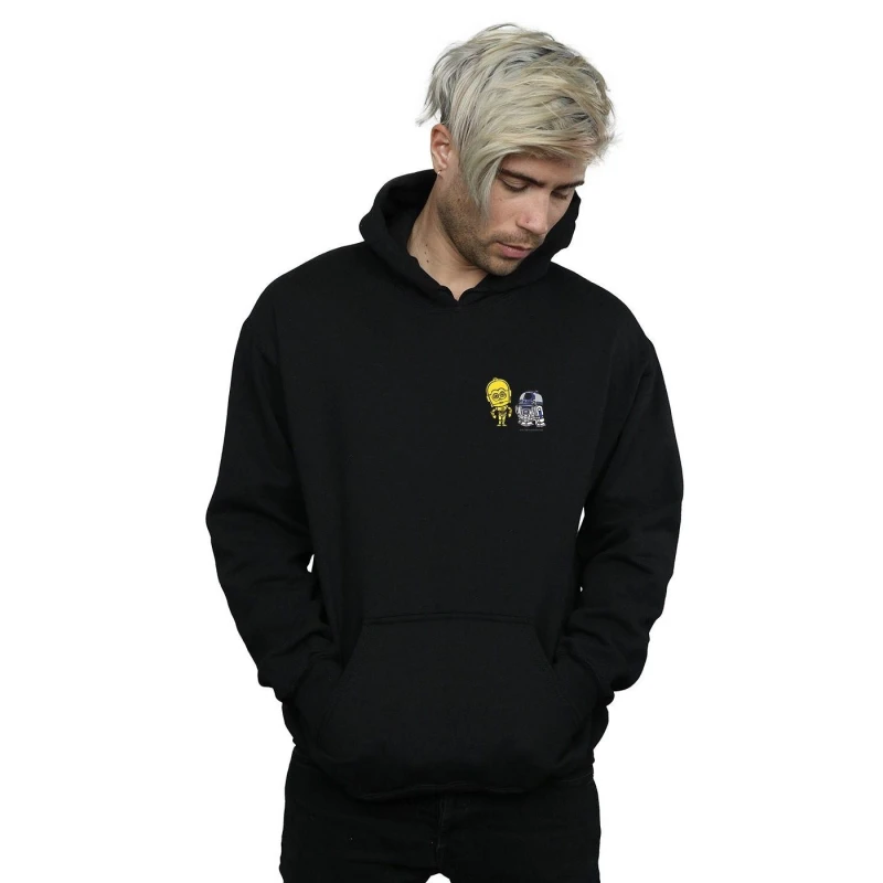 Image of Star Wars Star Wars Men Resistance Droids Chest Print Hoodie in Black Size: Small Black S Male 5057864334722