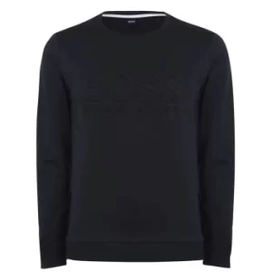 Image of Hugo Boss Hertitage Logo Crew Neck Sweatshirt Navy Size L Men