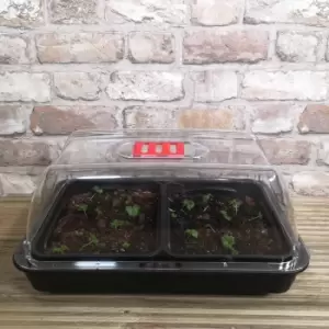 Image of 38cm Heated Seed Starter Tray Growarm 100 Propagator Kit with two trays Heated Indoor Seedling Planter