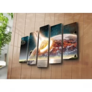 Image of 5PATK-112 Multicolor Decorative Canvas Painting (5 Pieces)