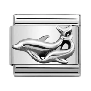 Image of Nomination CLASSIC Silvershine Oxidised Symbols Dolphins Charm...