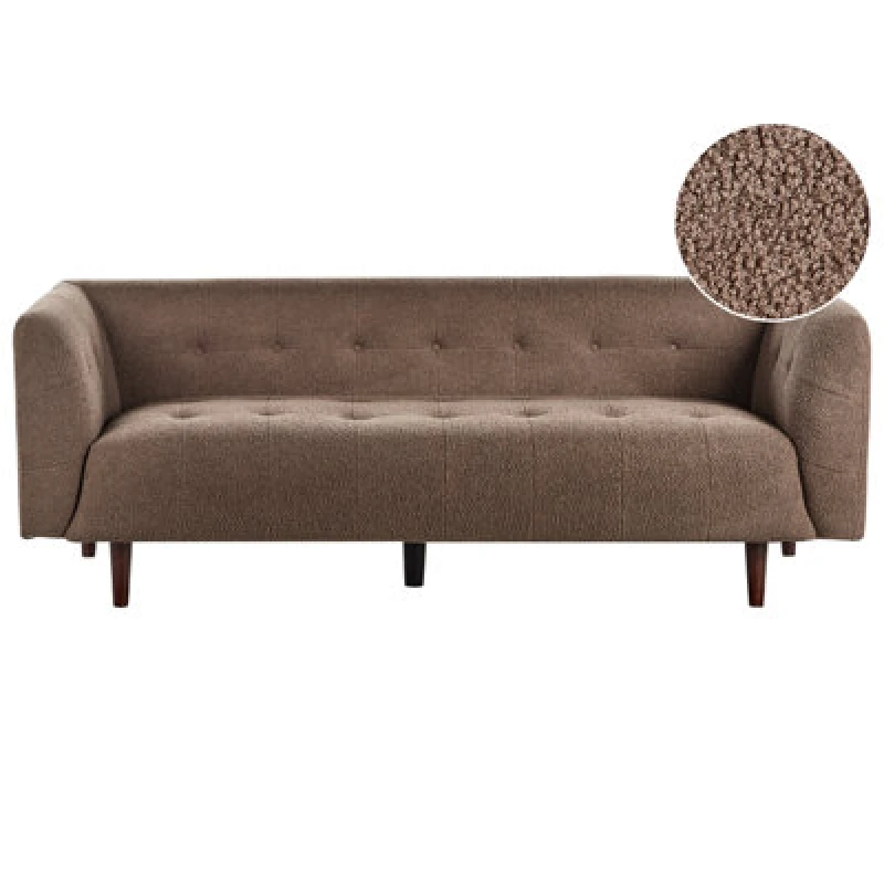 Image of Beliani Sofa 3 Seater Byske Boucle Brown