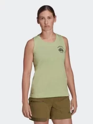 Image of adidas Terrex Graphic Tank Top, Red, Size S, Women