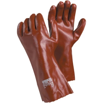 Image of 10PG Tegera Red/Brown Vinyl/Pvc Gloves - Size 10