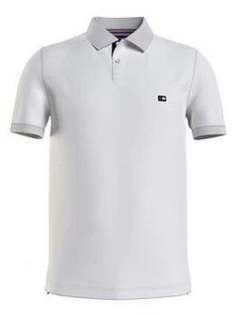 Image of Tommy Hilfiger 1985 Contrast Placket Slim Polo Shirt - White Size M Men