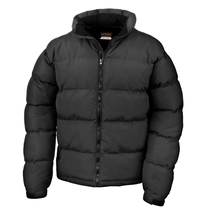 Image of Result Result Men Holkham Down Feel Padded Jacket in Black Size: Small Black S Male 5063470843909