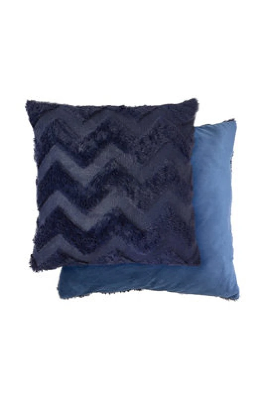 Image of New Edge Blinds Newton Zig Zag Collection Soft Touch Cushion Cover in Blue Size: 43cm x 43cm Blue Unisex 43cm x 43 cm