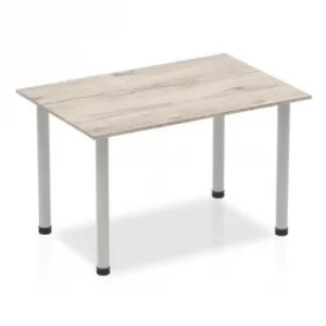 Image of Trexus Straight Table Post Leg Silver 1400 Grey Oak Ref I003252