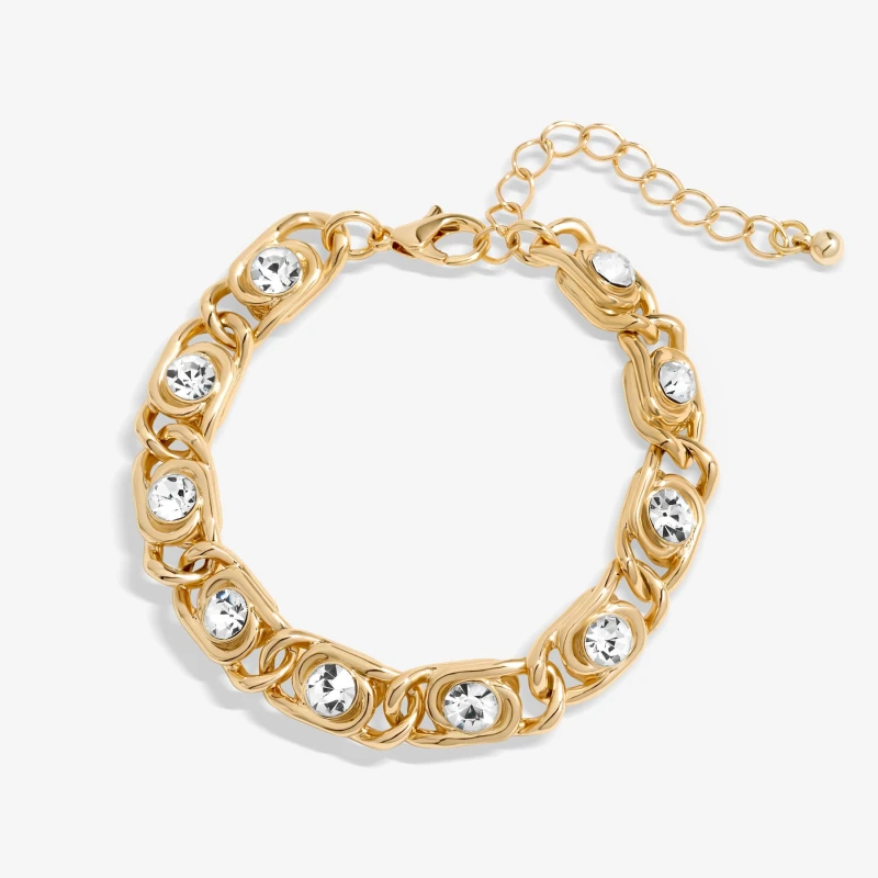 Image of Inicio Gold Plated And Crystal Chain Bracelet Jewellery Sets One Size Gold 40773110000