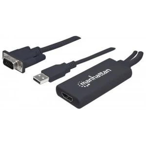 Image of Manhattan VGA and USB-A to HDMI Converter Analog VGA Video and USB Audio to Digital HDMI Signal 1920x1080 1080p@60Hz 24-bit colour 1.65 Gbps / 165 MHz