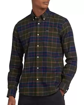Image of Barbour Kyeloch Cotton Herringbone Tartan Tailored Fit Button Down Shirt