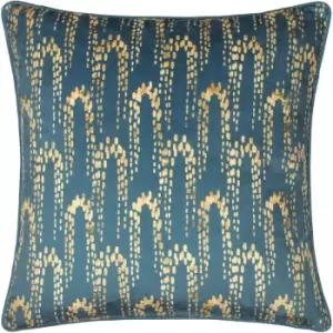 Image of Furn. - Wisteria Printed Velvet Cushion Petrol - Petrol