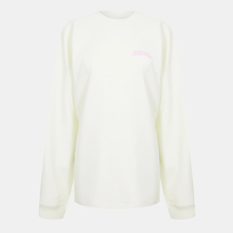 Image of Jack Wills Womens Waffle Crew Sweatshirt Vintage White female 8 (XS)