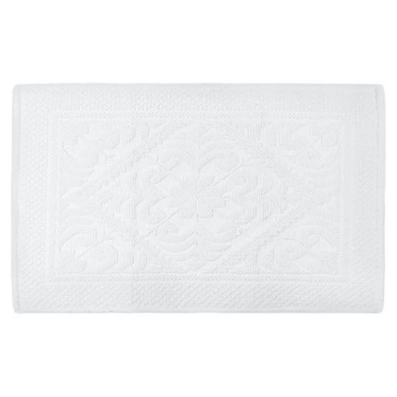 Image of Allure Bath Fashions Country House Jacquard Cotton Bath Mat - White