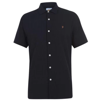 Image of Farah Seersucker Shirt - 412 True Navy