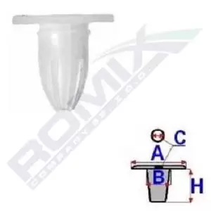 Image of ROMIX Clip, trim-/protection strip A15251 MERCEDES-BENZ,E-Klasse Limousine (W124)