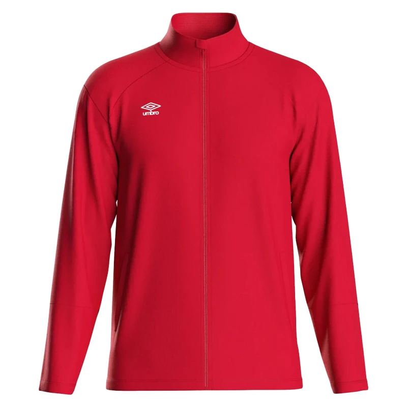 Image of Umbro Umbro Men Total Training Knitted Track Jacket in Dark Red Size: Small Dark Red S Male 5063574936637