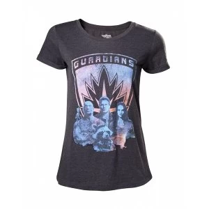 Image of Marvel Comics Guardians of the Galaxy Vol. 2 Womens Medium Guardians T-Shirt - Dark Grey