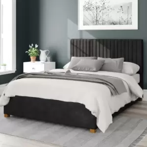 Image of Aspire Grant Upholstered Ottoman Bed Kimyo Linen Charcoal Small Double