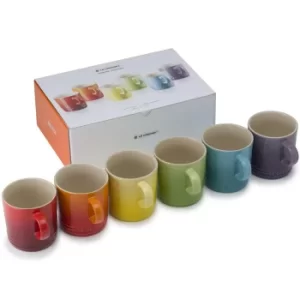 Image of Le Creuset Stoneware Rainbow Set Of 6 Mugs
