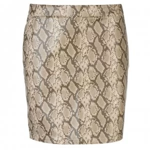 Image of Noisy May Noisy PU Snake Mini Skirt - BROWN SNAKE