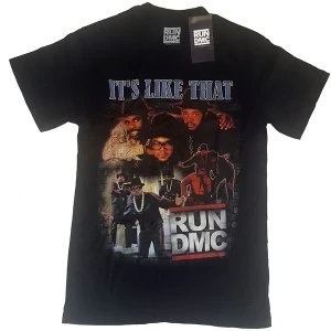 Image of Run DMC - It's Like That Homage Unisex Medium T-Shirt - Black