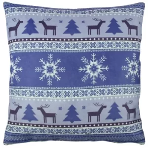 Image of A11837 Multicolor Cushion Christmas Blue
