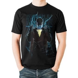 Image of Shazam Movie - Heroic Text Mens Medium T-Shirt - Black