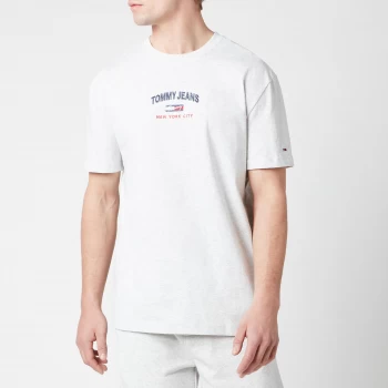 Image of Tommy Jeans Mens Timeless Script T-Shirt - Silver Grey HTR - L