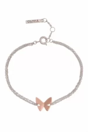 Image of Ladies Olivia Burton Silver Plated Butterfly Chain Bracelet OBJ16SBB04