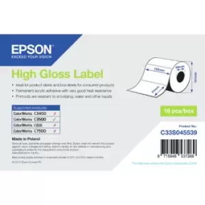 Image of Epson C33S045539 Original High Gloss Label Roll 102mm x 51mm - 18 Pack (18 x 610 Labels)