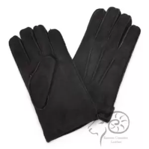 Image of Eastern Counties Leather Mens 3 Point Stitch Sheepskin Gloves (M) (Black)