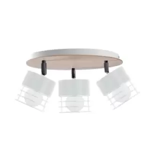 Image of Casa Ceiling Spotlight Clusters White, Wood, 32cm, 3x E27