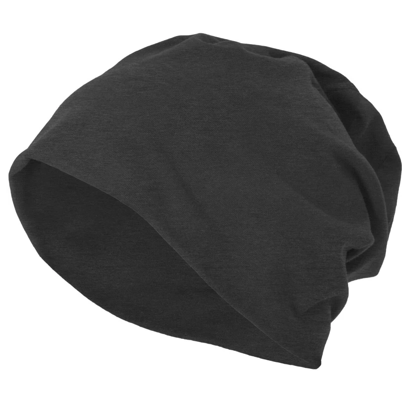 Image of Build Your Brand Jersey Beanie in Black Unisex One Size