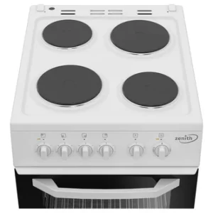 Image of Zenith ZE503W 50cm Electric Cooker in White Single Oven Sealed Plate