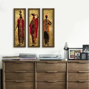 Image of MZM391 Multicolor Decorative Framed MDF Painting (3 Pieces)