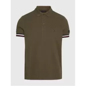 Image of TOMMY HILFIGER Monotype Gs Cuff Slim Polo - Green