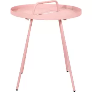 Image of Brasilia Powder Coated Removable Coffee Tray Garden Table Pink