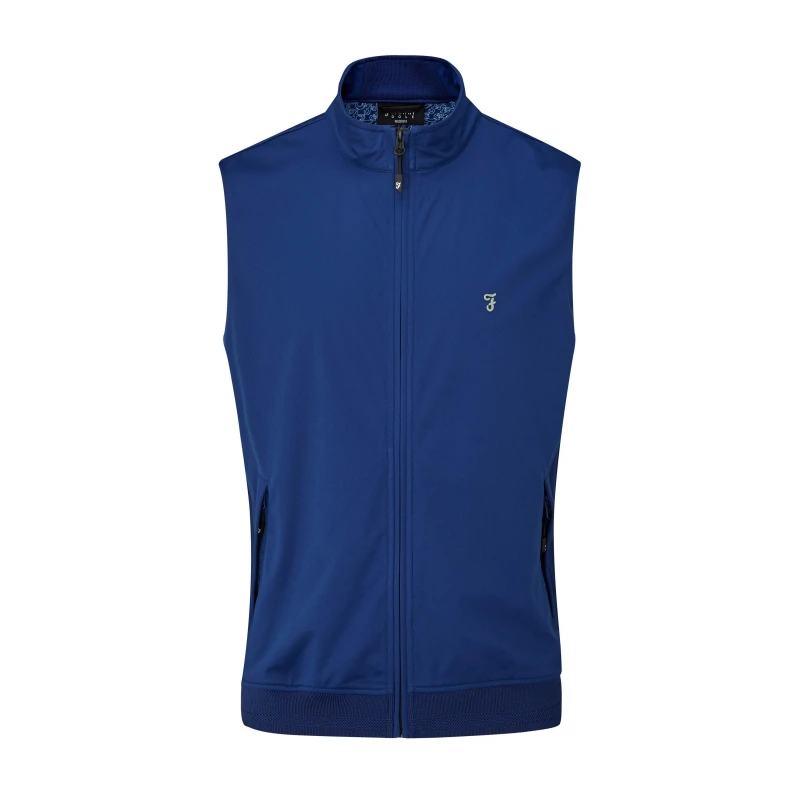 Image of Farah Mens Hebron Weather-Resistant Tailored Fit Performance Gilet Regatta Blue male Large