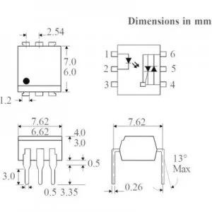 Image of Isocom Components MOC3063XSMTR Optoisolator