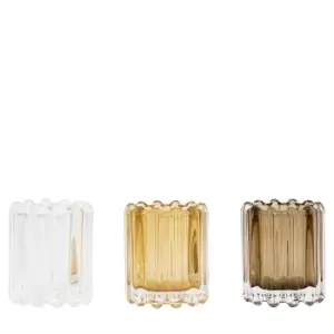 Image of Gallery Interiors Set of 3 Castella Tealight Holders in Taupe